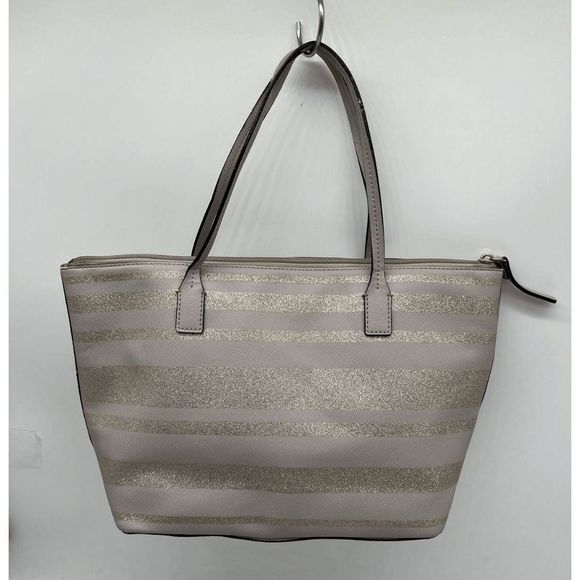 Kate Spade New York | Nouveaux Neutral Glitter-Stripe Tote - Picture 1 of 6